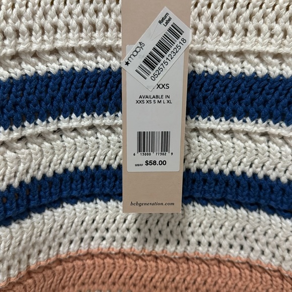 BCBG striped crochet top- NWT - Picture 6 of 6